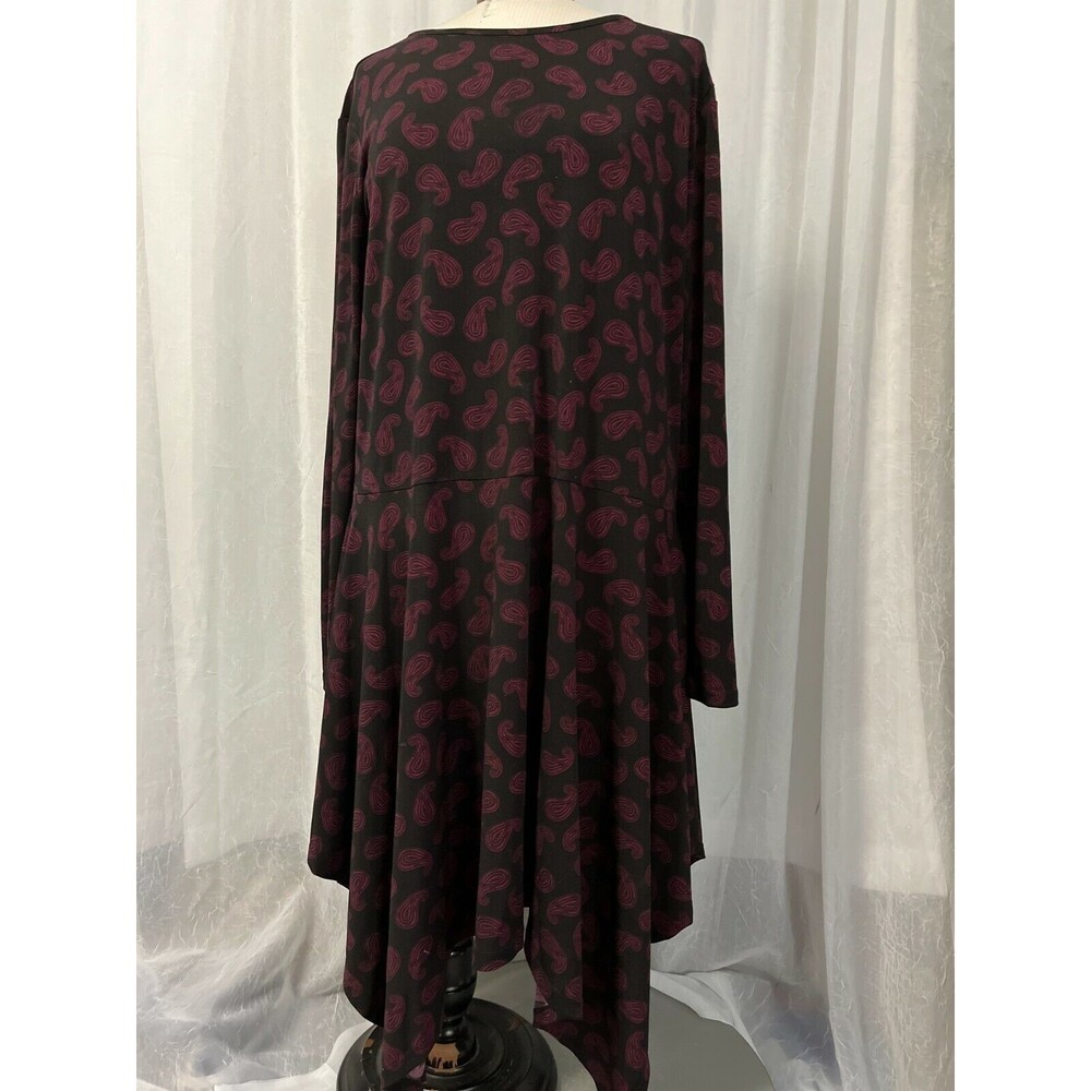 Michael Kors Women's Dress Black w/ Maroon Paisley Print Size X-Large